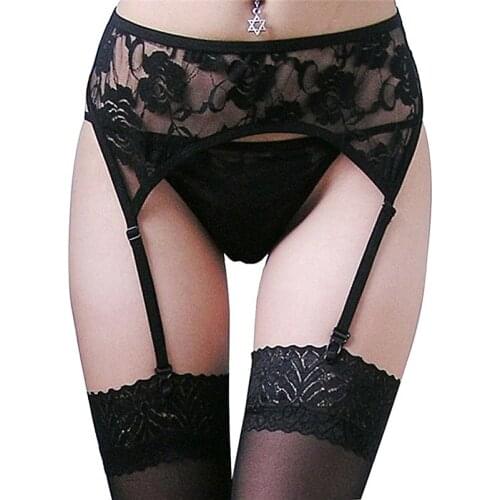 1 Pcs Floral Lace Sexy Garter Belt Lace Garters suspenders for women garter goth wedding stocking belt Black/ White