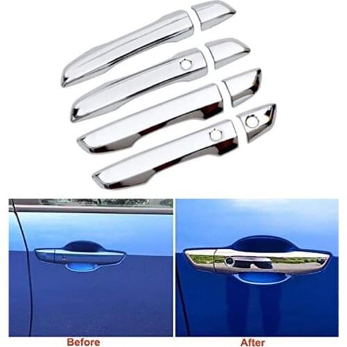 Polished Chrome 4 Door Plated Handle Covers for Honda 10Th Civic 2016-2019 with Smart Key Cutout