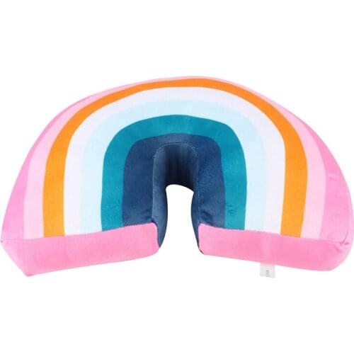 Rainbow U Shape Kids Pillow Neck Pillow Cushion Cute Baby Pillows Sleep Toys Stuffed Dolls Birthday Gift