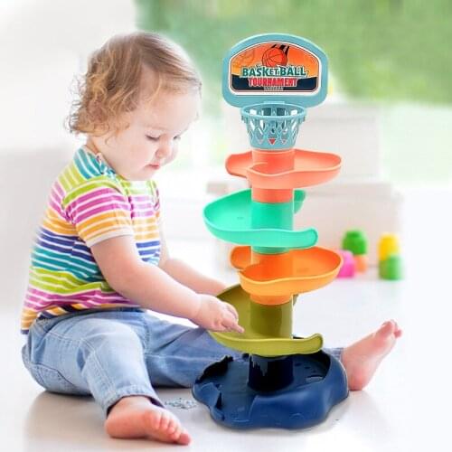 Childrens fun track sliding ball tower fun toys 0-3-year-old Early education and music childrens toys
