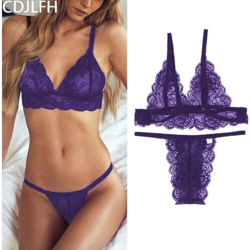 Sexy Lingerie Set Lace Bralette Top Bras For Women Push Up Bra Transparent Brassiere Femme Sexy Bra And Panty Set Crop Top Women