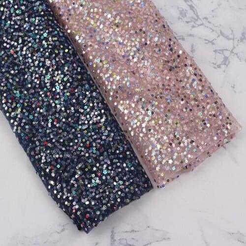 JOJO BOWS 95*145cm 1pc Gauze Mesh Fabric Solid Star Floral Sequin Cloth Sheets DIY Dress Supplies Handmade Crafts Materials