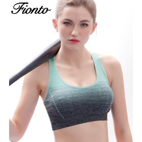 2019 Sports Bra High Stretch Breathable Top Fitness Women Padded for Running Yoga Gym Seamless Crop Bra Gradient Sport Bra