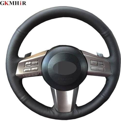 Hand-stitched Black Artificial Leather Car Steering Wheel Cover For Subaru Outback 2010 2011 2012 Legacy 2009-2012