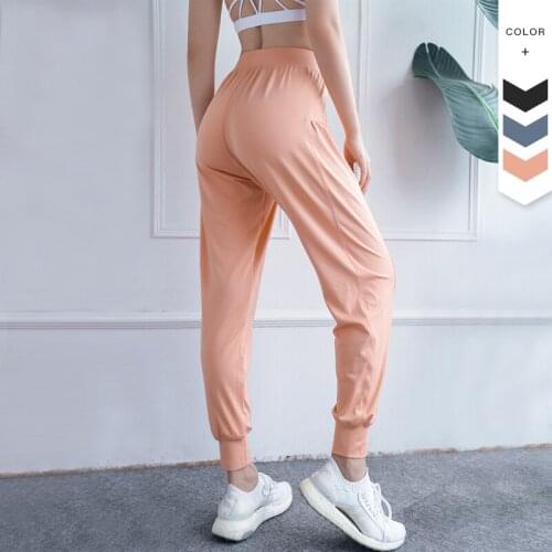 2021Loose Sports Yoga Pants Female Pocket Thin Section Women Casual Trousers Summer Comfortable Fitness Running Panr Solid Color