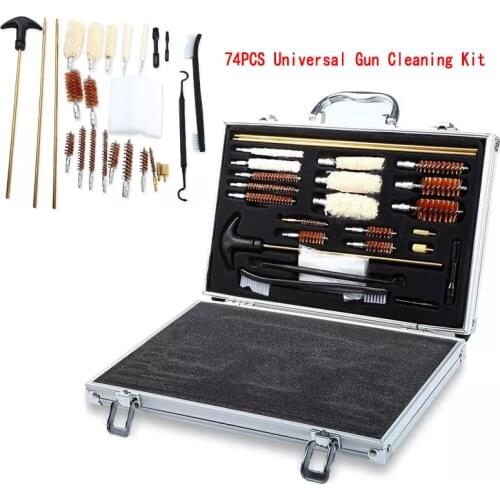 Tactical hunting 74PCS Universal Gun Cleaning Kit Pistol Hunting Rifle Shotgun Firearm Cleaner
