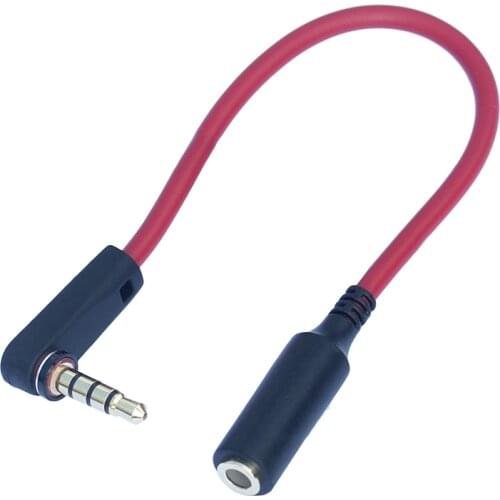 DC3.5mm Male to Female Extension stereo Audio Cable 15cm 90 Degree Angled