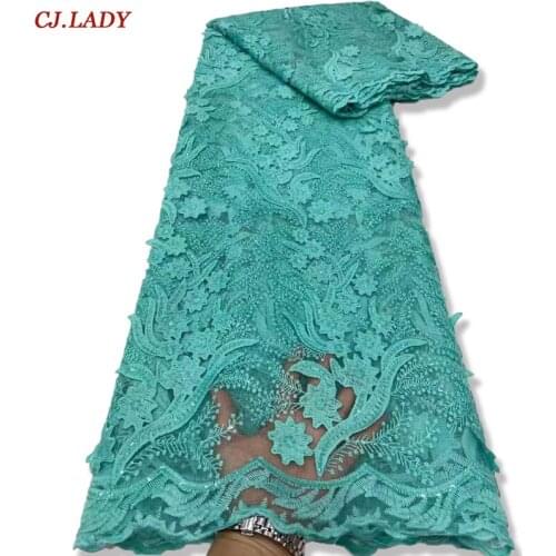 High Quality Sequin African Lace Fabric 5 Yards Swiss Handcut Lace Material 2021 Nigerian Wedding Party Dress Luxury Fabrics A04