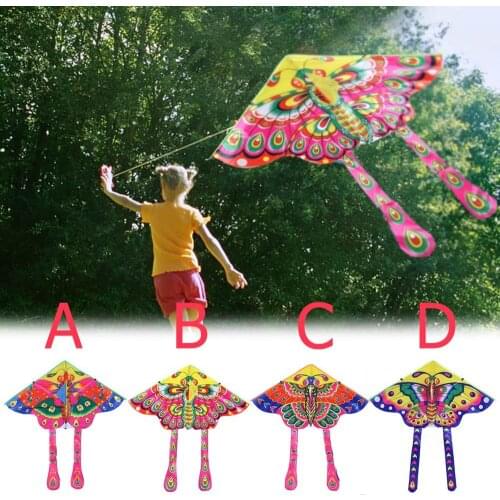 90x50cm Bright Cloth Colorful Butterfly Kite Outdoor Foldable Kids Kites Children Kids Interactive Funny Sport Playing Toys Game