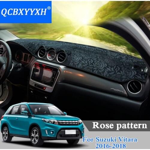 Car Styling Dashboard Protective Mat Shade Cushion Pad Rose Pattern Carpet For SUZUKI Vitara 2016-2018 LHD&RHD Anti-Slip Cover