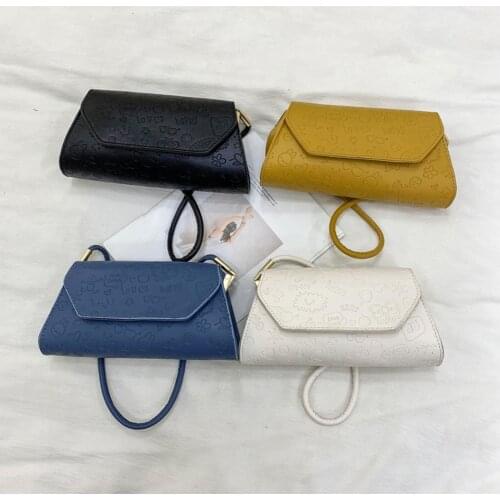 Fashion Women PU Leather Cartoon Embossing Shoulder Underarm Bag Ladies Vintage Flap Large Evening Tote Handbag