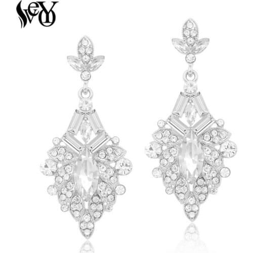 VEYO Crystal Earring for Woman Classic Spike Drop Earrings Full of Rhinestone Earrings Top Quality Fashion Jewelry