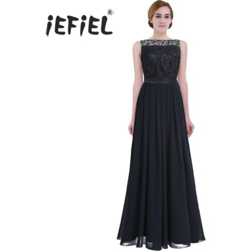 Elegant Womens Vestidos Dress Ladies Embroidered Chiffon Evening Party Dress Long Prom Gown Dresses for First Communion