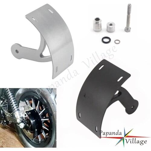 1X Curved Swingarm Vertical Side Mount License Number Plate Tag Holder Bracket for 2006-2013 Suzuki Boulevard M109R Black/Silver