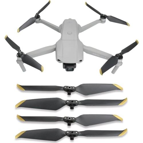 2 Pairs 4pcs 7238 Mavic Air 2 Low Noise Propellers For DJI Mavic Air 2 Foldable Propeller Non-Original Gold Silver