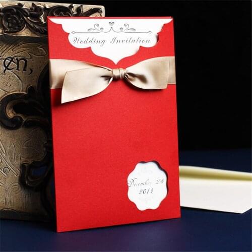 20pcs High Quality 130*190mm Blank & Customized Invitation Cards Bow Tie Business/Party/Birthday Wedding Party Invitation Card