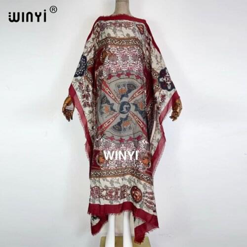 2021 Middle East Design without lock edge cotton holiday Sexy Casual Tiger Head Printed Dress autumn Maxi Bohemia Elegant Dress