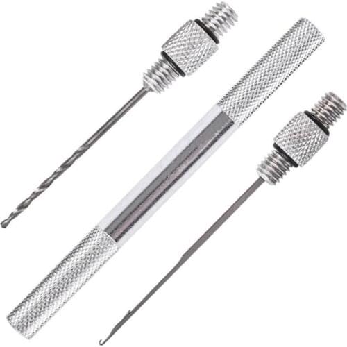 3 in 1 Set Carp Fishing Rigging Bait Needle Tool Fish Drill Tackle Bait Boilie Drill Stringer Needle Nonslip Aluminum Alloy