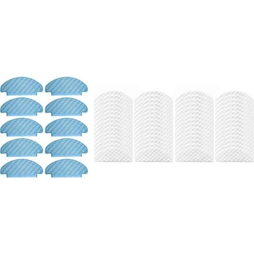 60 Pcs Mop Cloths for Ecovacs Deebot T8 Vacuum Cleaner Accessories Mop Floor Cleaning Cloth Blue & White