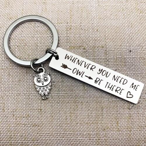 Metal Owl Keychain Bff Keychain Friendship Keychain Whenever You Need Me Owl Be There Sympathy Gift Stay Strong Gift