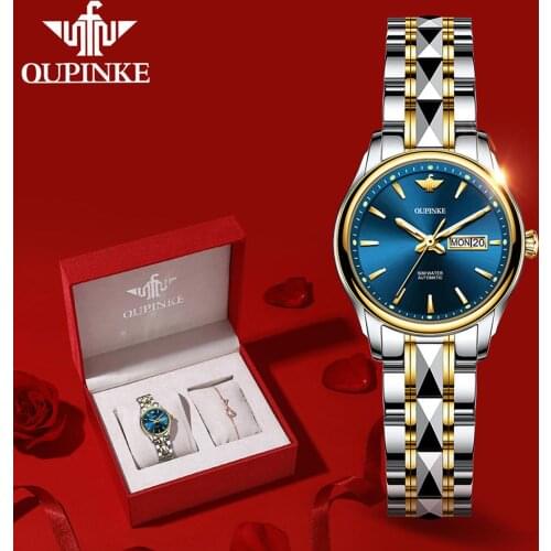OUPINKE Watch for Women Gift box Sapphire Glass Automatic Fashion Luxury Ladies Watches Self-Wind Bracelet Watch montre femme