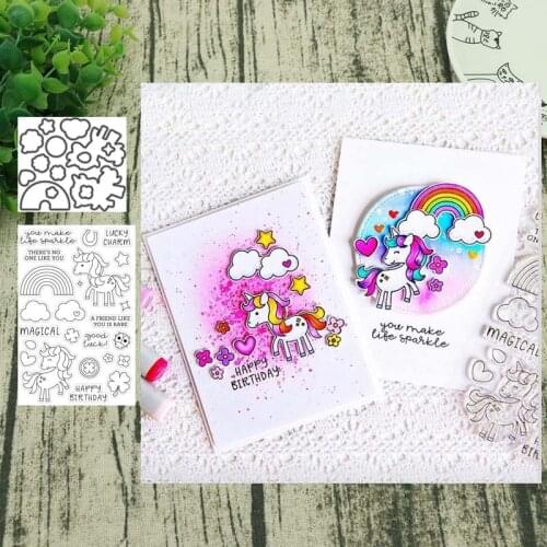 Unicorn Metal Cutting Dies Stamps Stencil for DIY Scrapbooking Photo Album Decorative Craft Die