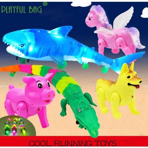 Electronic toy walking luminous music electric universal pet rope children rope pig crocodile shark decompression gift vd13