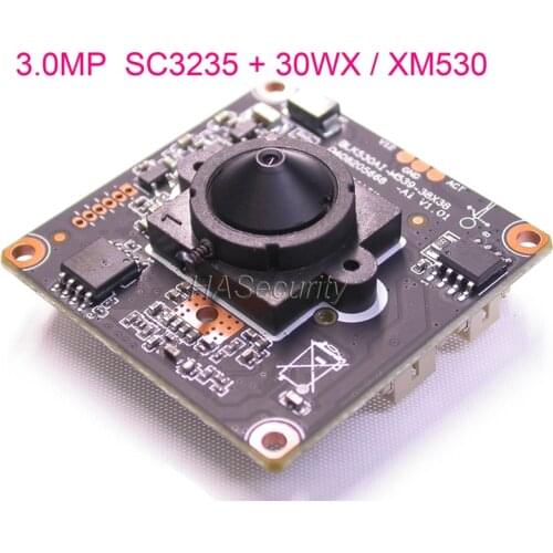 H.265 AI 3.0MP 1/2.7" SC3235 CMOS sensor + 30WX ( XM530 / IPC530 ) CCTV IP camera PCB board module +LAN cable +3.7mm Lens
