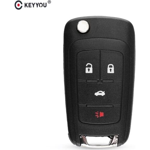 KEYYOU 10PCS Flip Folding Remote car Key Shell For Chevrolet Cruze Equinox Malibu Camaro 2010 2011 2012 2013 2014 2015 2016