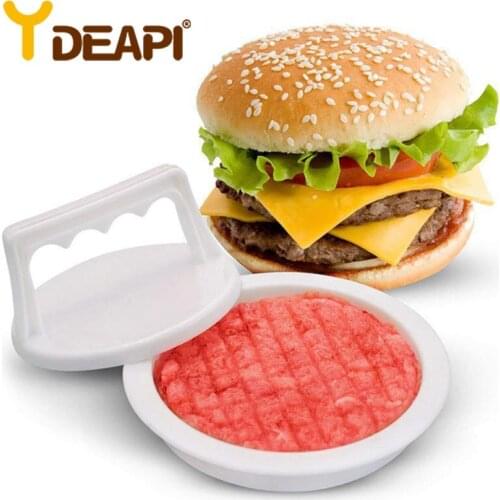 YDEAPI Round Shape Hamburger Press Food-Grade Plastic Hamburger Meat Beef Grill Burger Press Patty Maker Mold Mould Kitchen Tool