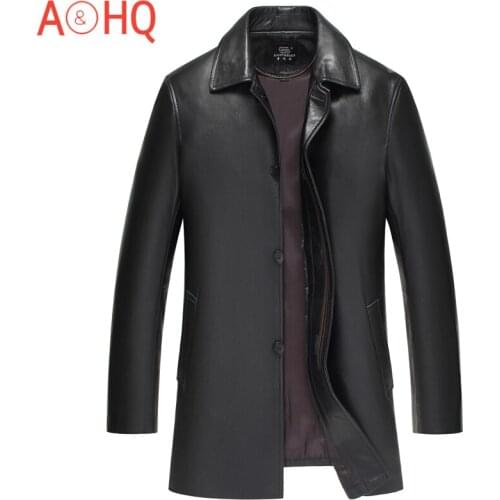 Genuine Leather Jacket Men Clothing Mens Trench Autumn Coat Male Real Sheepskin Leather Clothes Hommes Veste LXR849