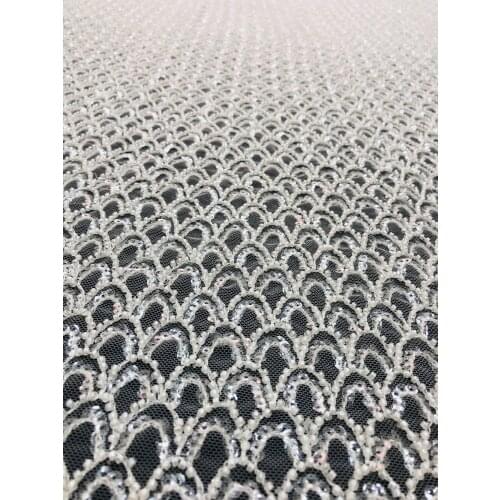 Hot sale African lace S-33110 Beautiful Beaded french lace For Evening Dress New Design