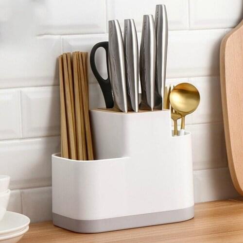 Multifunction Knife Stand Holder Storage Rack Chopsticks Tube Shelf Kitchen Organizer Holder Knife Rack Spoons Storage Holder