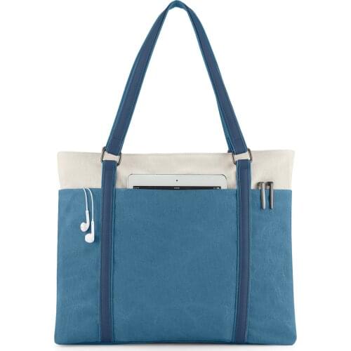 Fashion womens bags European and American retro canvas handbags Contrast canvas bags womens shoulder tote bags laptop Book bag