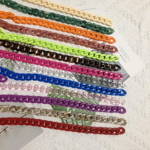 Fashion Woman Bag Accessory Detachable Parts Replacement Colorful Chain Resin Luxury Strap Women Acrylic Shoulder Handle Chain