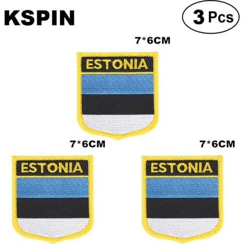 Estonia Shiled Shape flag patches national flag patches for Cothing DIY Decoration