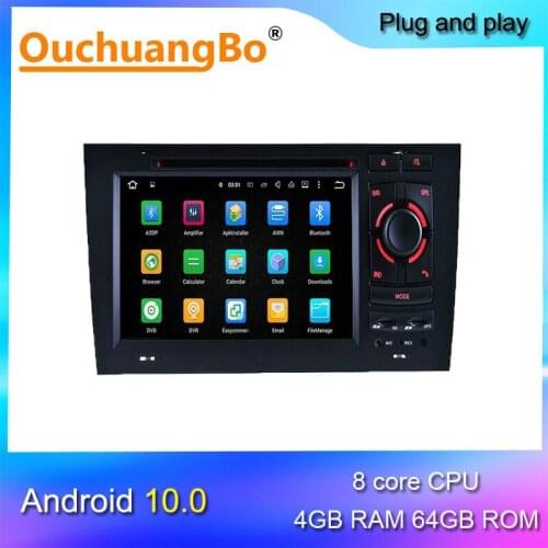 Ouchuangbo android 10 car radio recorder for A6 1997-2004 with car gps navigation wifi dvd player mirror link 4GB+64GB
