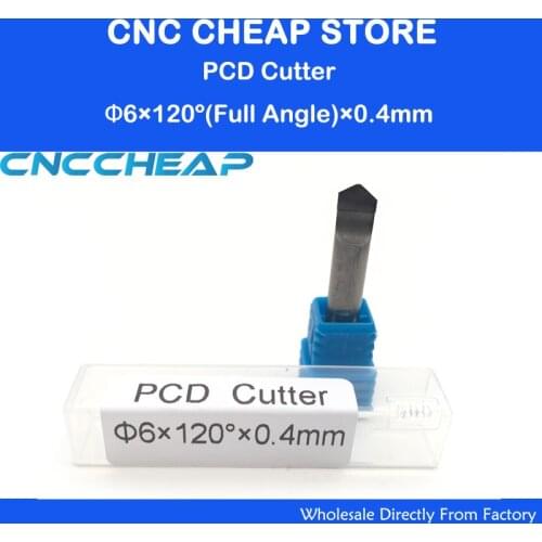 PCD Stone Engraving tools, Marble/Granite Engraving bits, Diamond End mills,PCD end mills 6MM*120Deg*0.4mm