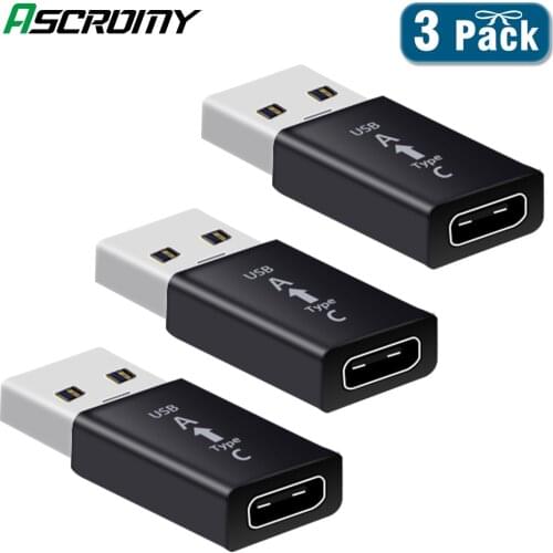 3PCS USB 3.0 to Type c USB C Otg Adapter Converter Type-c for Samsung S10 S9 S8 Huawei Mate 20 P30 Xiaomi USB-C Connector Tipo C