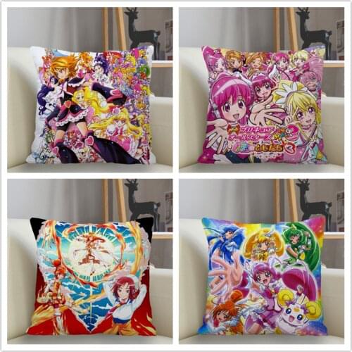 Musife Custom Smile Precure! Pillowcase Home Decoration 45*45cm Zipper Square Pillowcase Throw Pillow Cover Drop Shipping