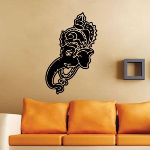 Removable Indian Elephant Wall Sticker Vinyl Ganesha Wall Decals For Home Decoration Bedroom Art Decor Wall Sticker Y-505