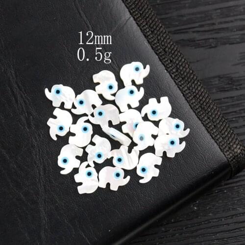 2PC Natural White Mop Elephant Shell Carving Greek Evil Demon Eye Shell Carving DIY Jewelry Necklace Skirt Bead Decor Accessory