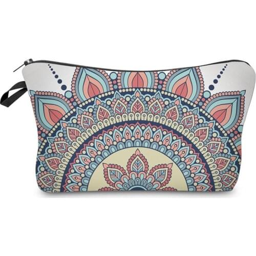 Fashion Mandala Printed Cosmetics Organizer Bag Women Portable Storage Bag Hot Sale Makeup Brush Bags for Travel Small Gift Bags