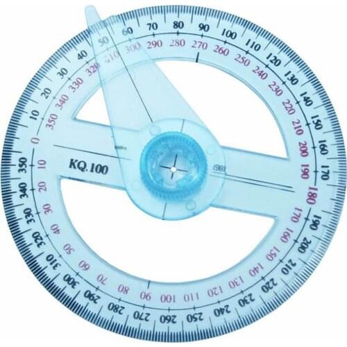 Hot Sale All Circular 10cm Plastic 360 Degree Pointer Protractor Ruler Angle Finder Swing Arm For School Office Supplies