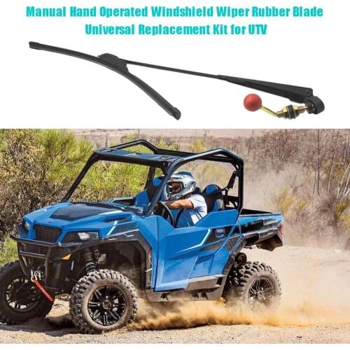 Manual car auto Operated Windshield Wiper Rubber Blade Universal Replacement Kit for UTV