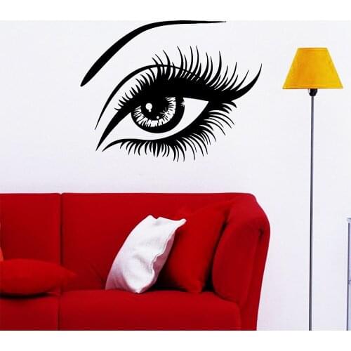 YOYOYU 40 colors Art Vinyl wall sticker Girl Eyes Love Fashion Removeable Wall decal Bedroom Saloon wall Decor Art Poster ZX097