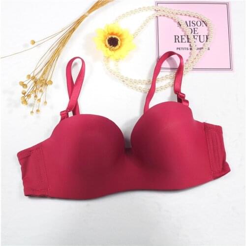 Women 1 PCS Padded Push Up Bras Solid Glossy Seamless Half Cup Bras Soft Comfort Underwear Brassieres