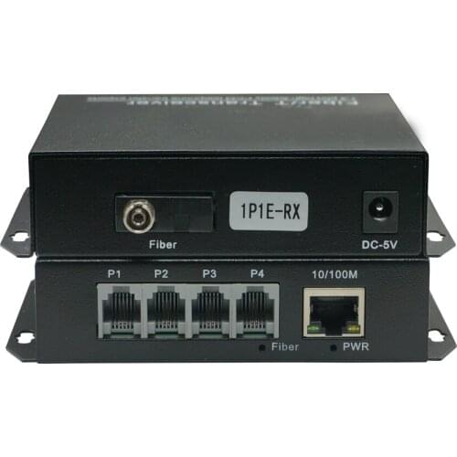 1 channels Telephone and 1 channel Ethernet Optical Fiber transceiver for PBX / Network