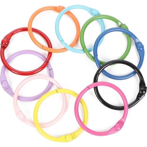 10 Pcs/Lot Polished Mixed 14 Colors Round Keyring Hole Big Circle Key Ring Split Keychain Connector Fashion DIY Jewelry Findings
