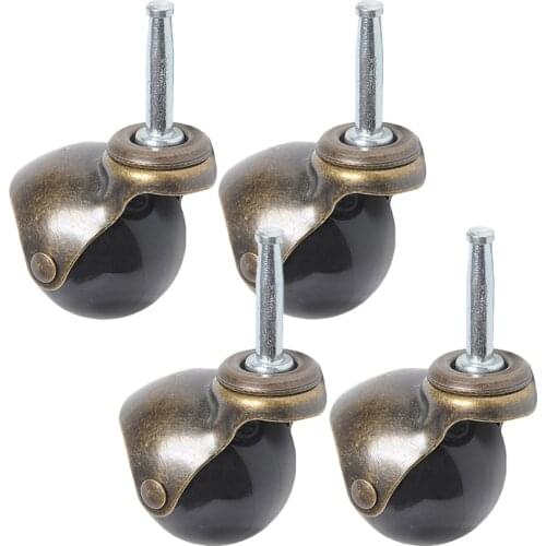 2 Inch Ball Caster Wheel with Stem Bronze Vintage Antique Swivel Caster for Furniture Sofa Chair Cabinet